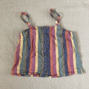 Madewell Top Rainbow Stripes Linen size M